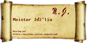Meister Júlia névjegykártya